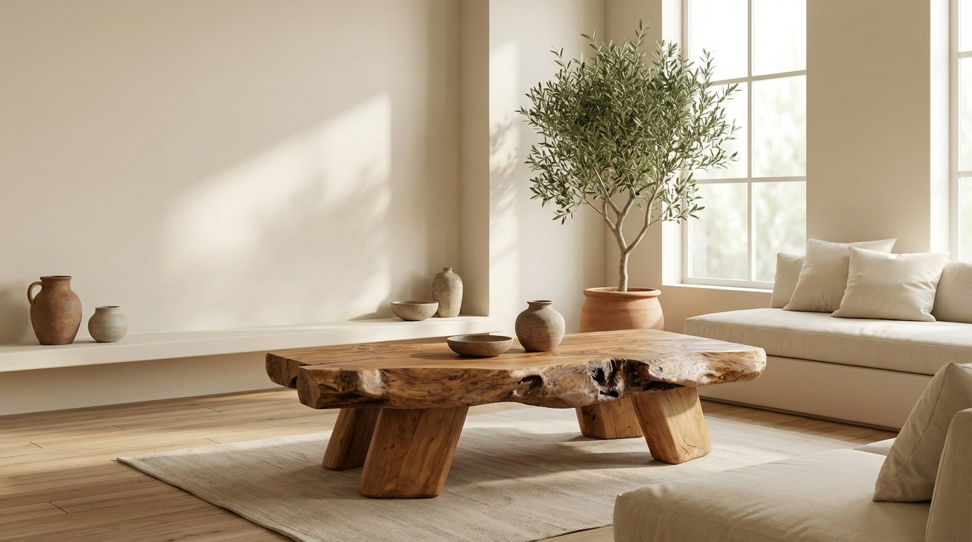 Earthform Live-Edge Coffee Table – Carved by Nature, Grounded by Hand
