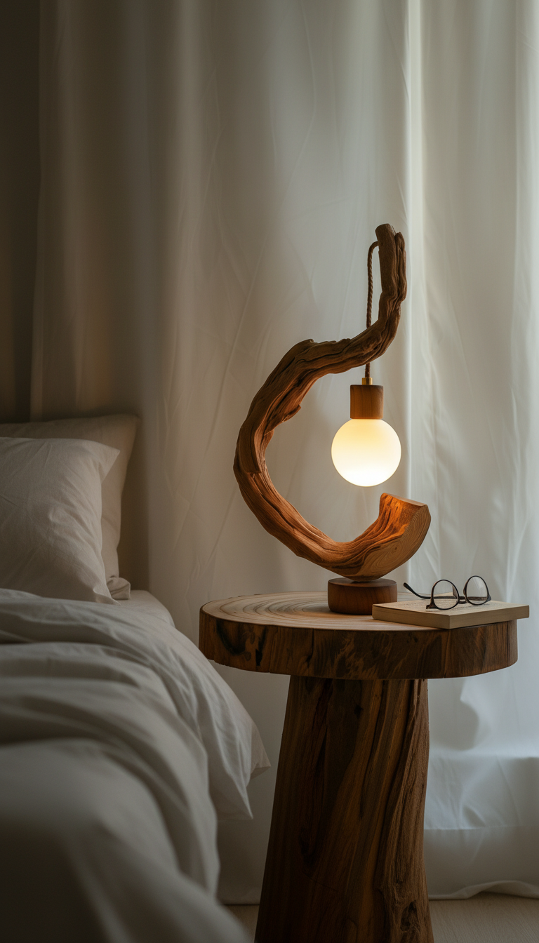 Arcroot Sculptural Wood Lamp — A Curve That Holds Light