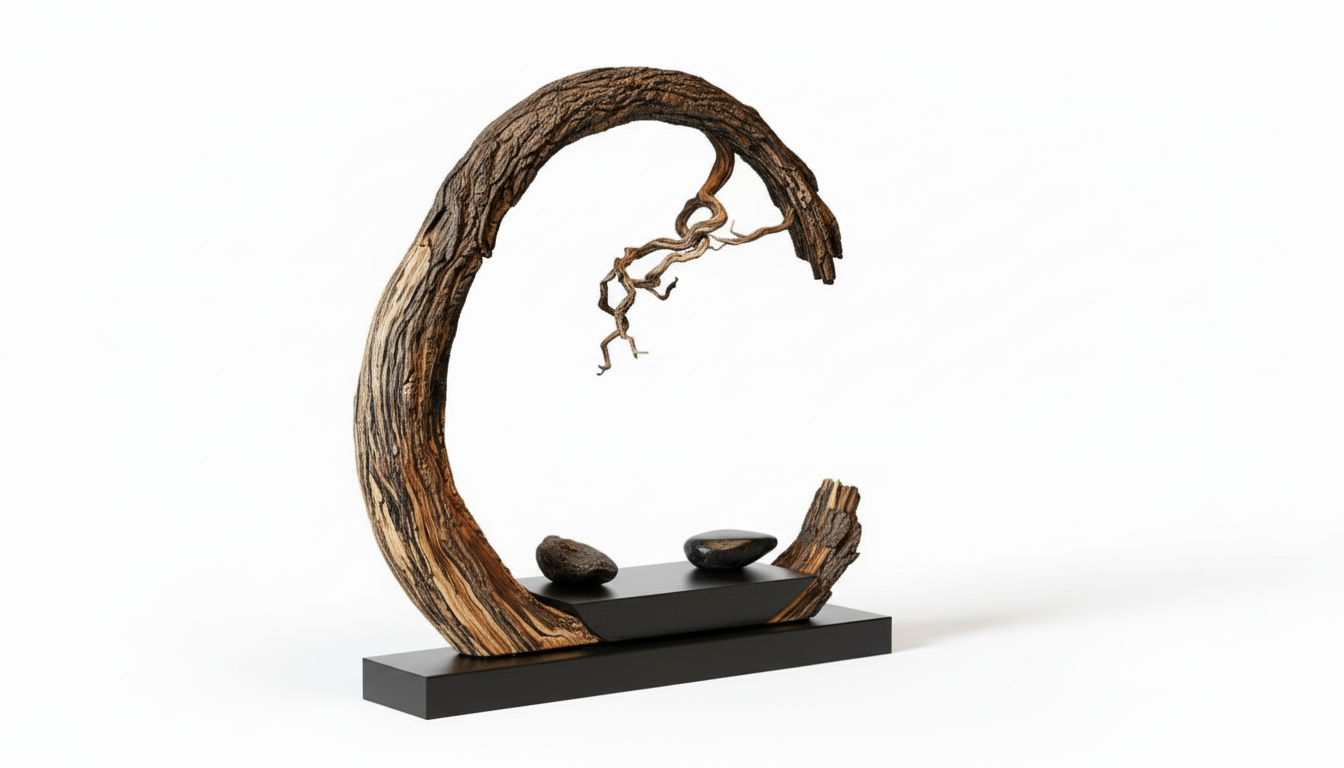 Eternal Arc Sculpture – Handcrafted Root Wood Art Piece