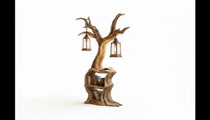 Illuminated Tree Bookshelf – A Living Sculpture of Light & Knowledge