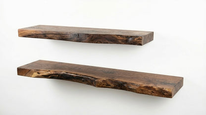 Stillform Live-Edge Floating Shelf — Quiet Weight, Honest Wood