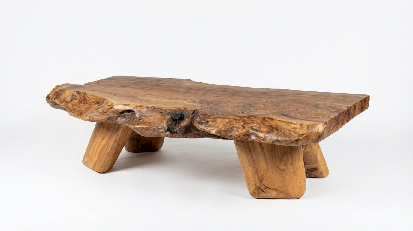 Earthform Live-Edge Coffee Table – Carved by Nature, Grounded by Hand