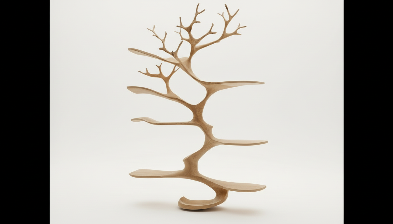 Sylvaform Solid Wood Tree Bookshelf — A Vertical Expression of Growth