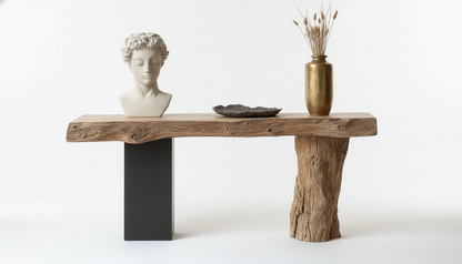 Axisroot Solid Wood Console Table — Where Nature Meets Balance
