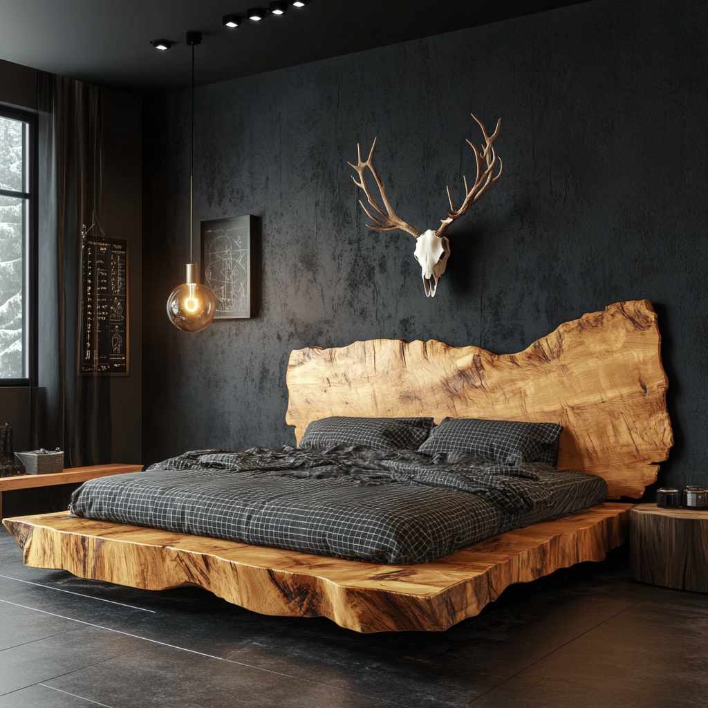 Monolith Live-Edge Bed – Raw Nature, Refined