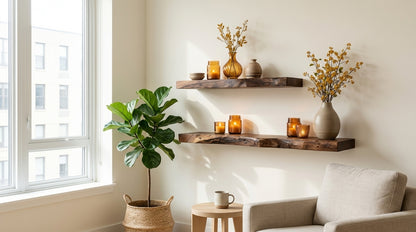 Stillform Live-Edge Floating Shelf — Quiet Weight, Honest Wood