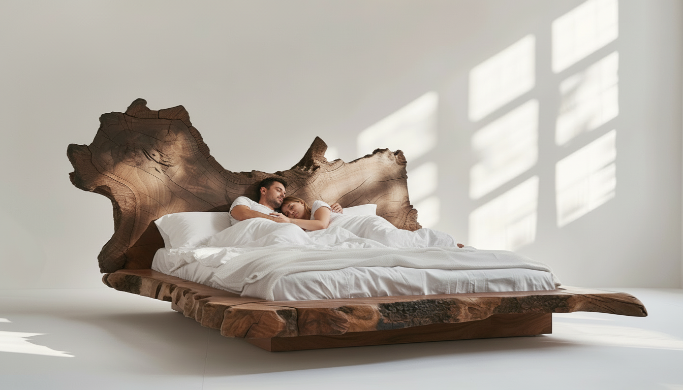 Elysian Slab Bed – Where Nature Holds You