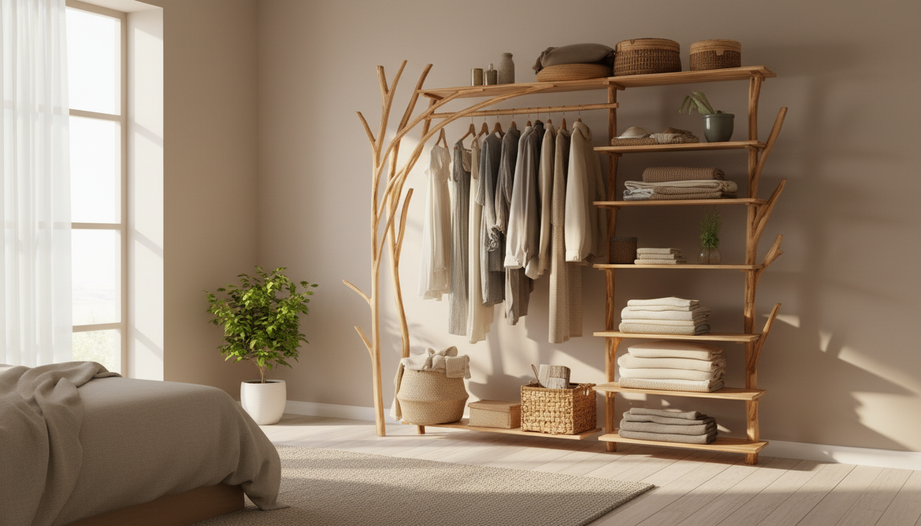 Forestline Open Wood Wardrobe — Sculpted Storage Inspired by Trees