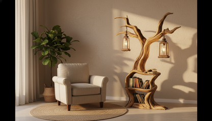 Illuminated Tree Bookshelf – A Living Sculpture of Light & Knowledge