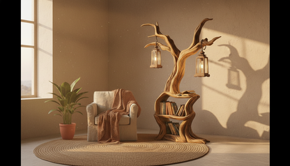 Illuminated Tree Bookshelf – A Living Sculpture of Light & Knowledge