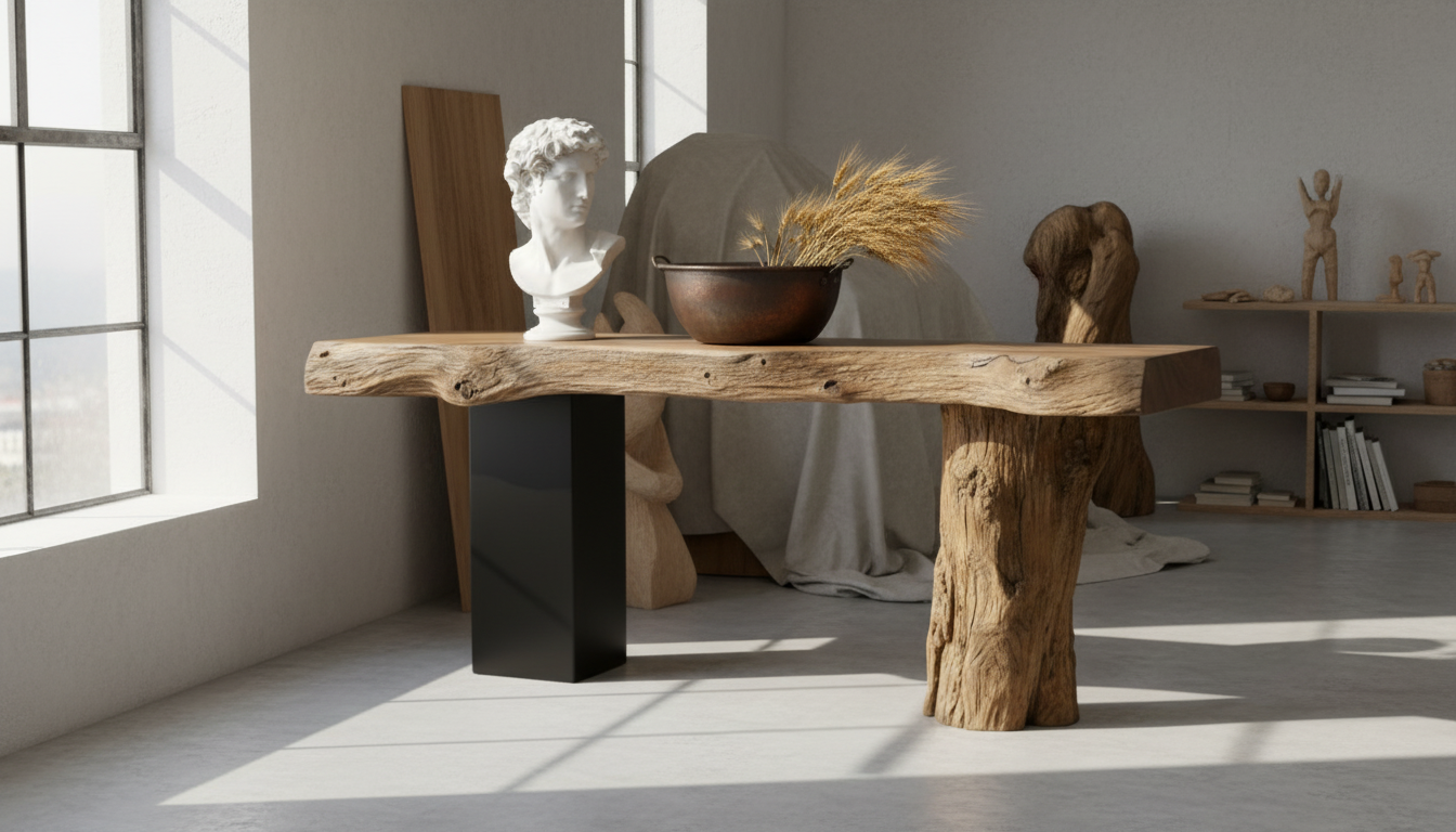 Axisroot Solid Wood Console Table — Where Nature Meets Balance