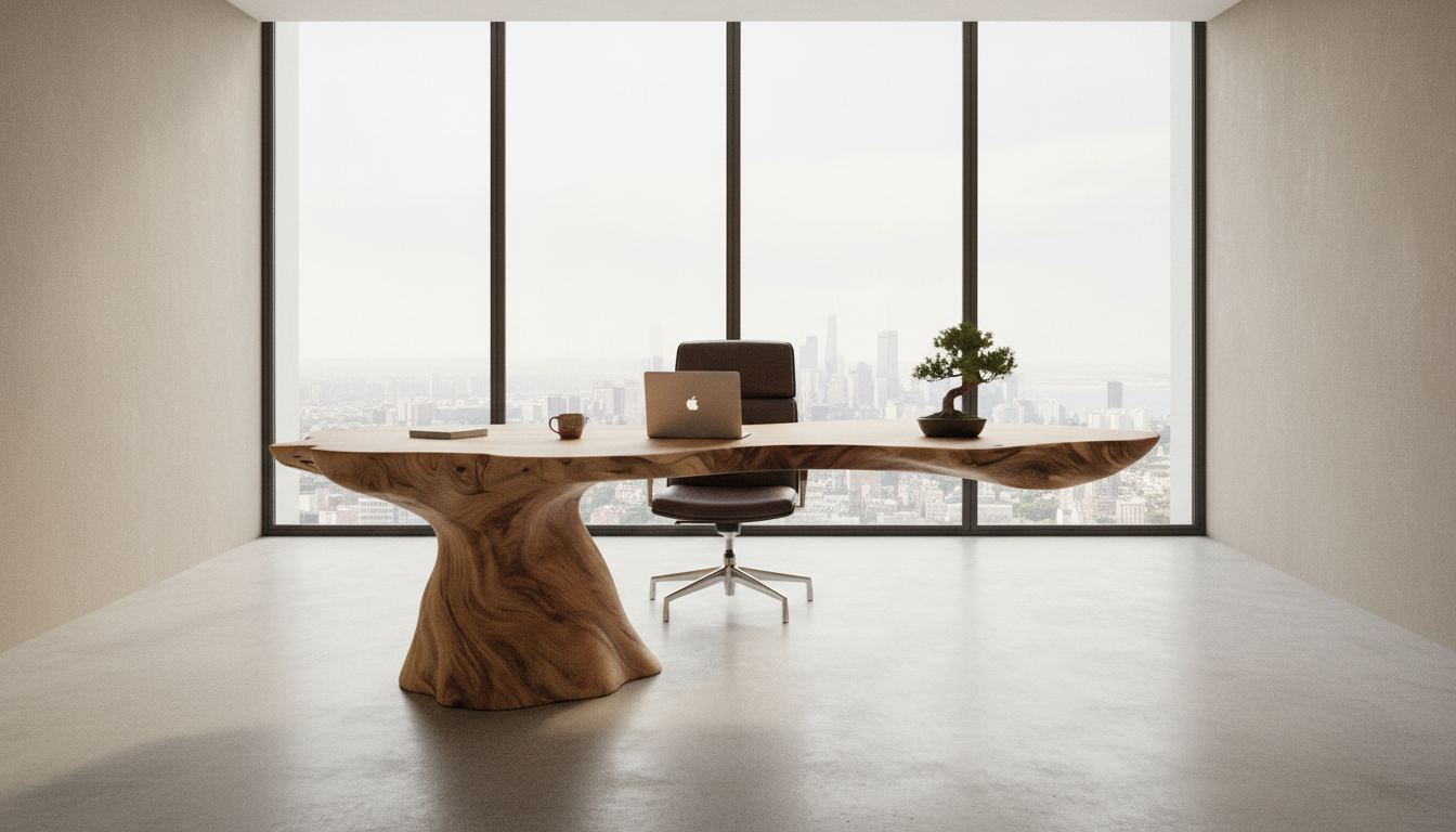 Driftcore Solid Wood Office Desk — Where Work Meets Stillness