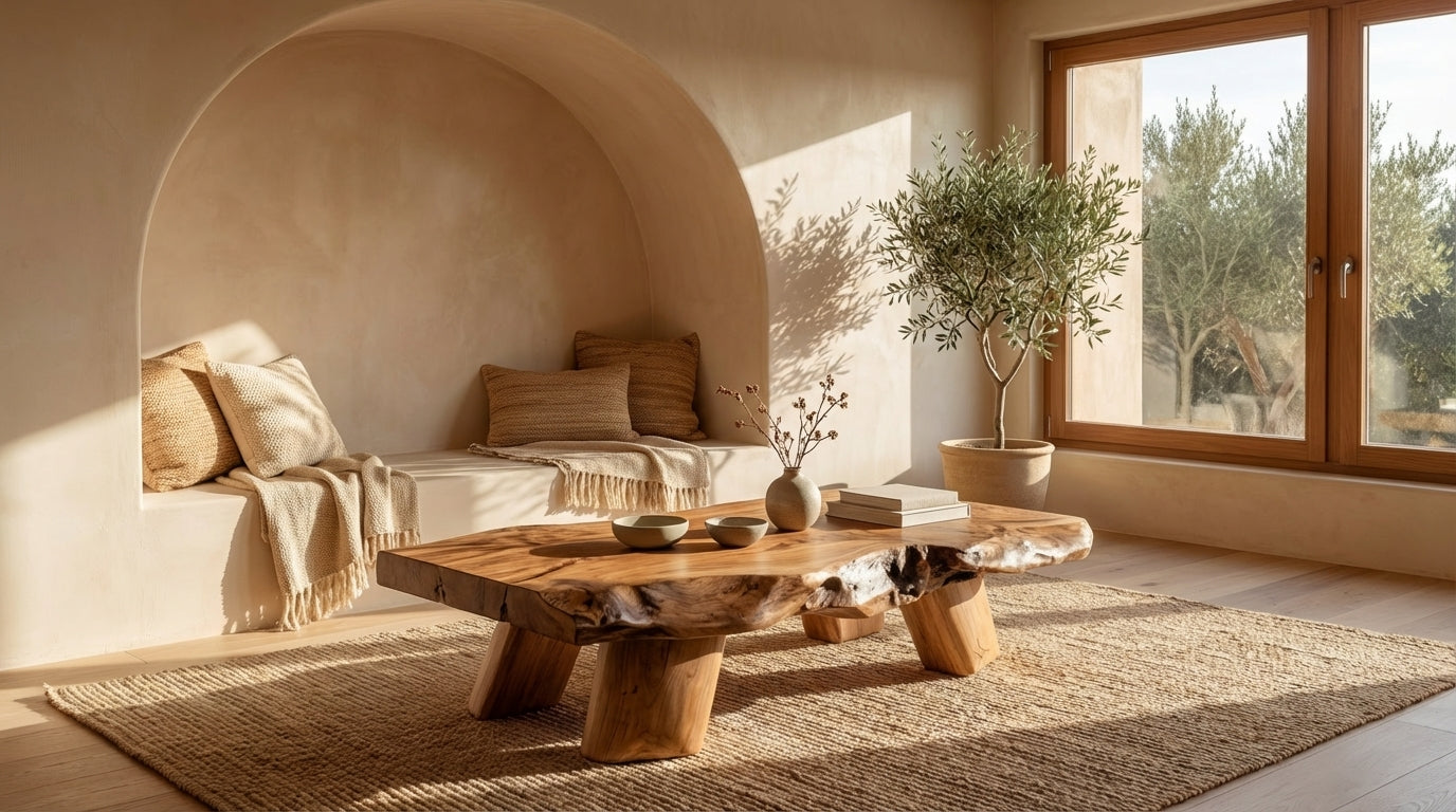 Earthform Live-Edge Coffee Table – Carved by Nature, Grounded by Hand