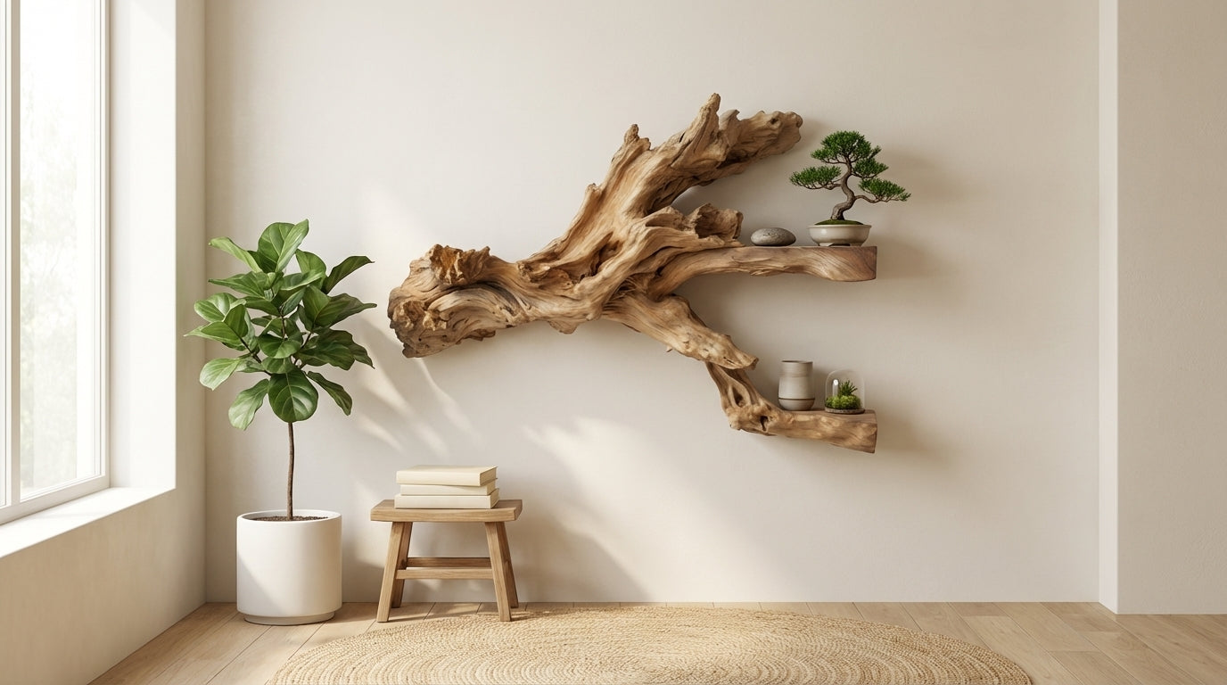 Branchflow Sculptural Wall Shelf — Nature Suspended in Stillness