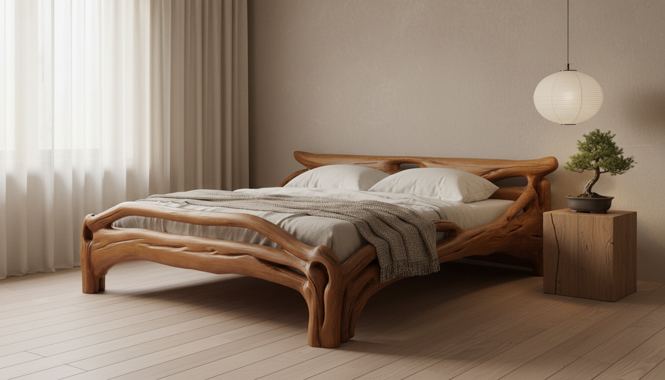 Aurelia Flow Bed – Sculpted by Hand, Guided by Nature