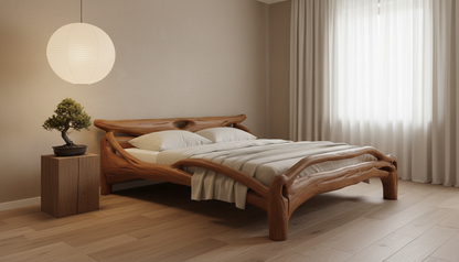 Aurelia Flow Bed – Sculpted by Hand, Guided by Nature