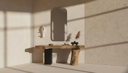 Axisroot Solid Wood Console Table — Where Nature Meets Balance