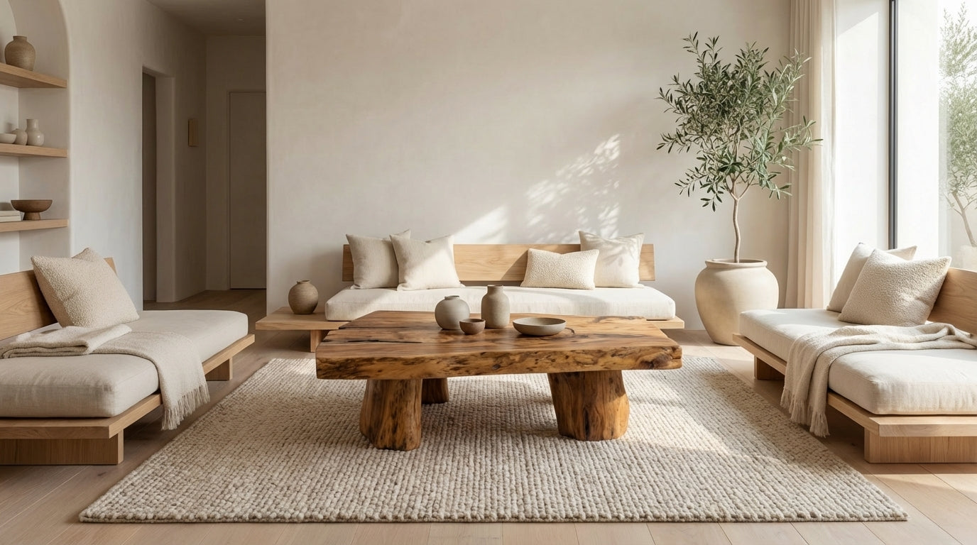 Stonewood Live-Edge Coffee Table – Raw Strength, Timeless Calm