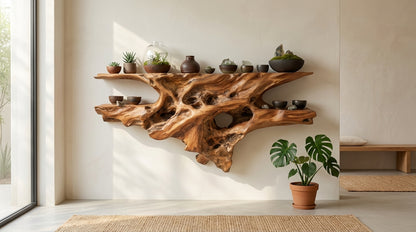 Rootveil Sculptural Wall Shelf — Nature Revealed, Not Refined