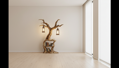 Illuminated Tree Bookshelf – A Living Sculpture of Light & Knowledge