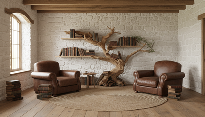 Arborline Solid Wood Wall Bookshelf — A Living Form on the Wall