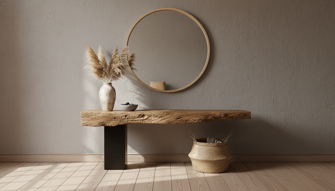 Balance Line Live-Edge Console Table – Nature Meets Architecture