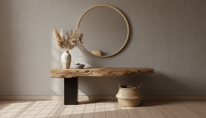 Balance Line Live-Edge Console Table – Nature Meets Architecture