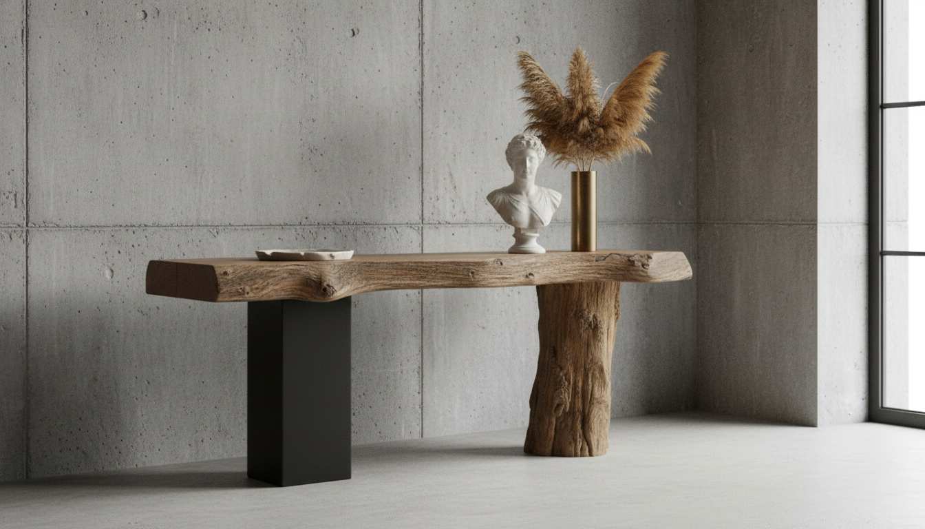 Axisroot Solid Wood Console Table — Where Nature Meets Balance