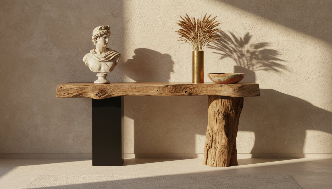 Axisroot Solid Wood Console Table — Where Nature Meets Balance