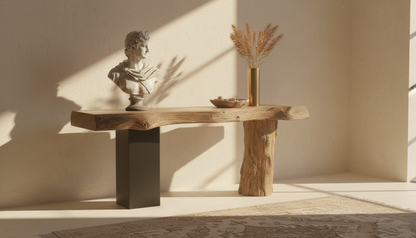 Axisroot Solid Wood Console Table — Where Nature Meets Balance