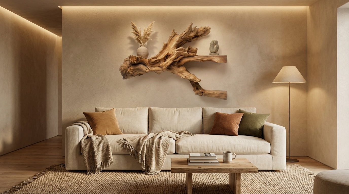 Branchflow Sculptural Wall Shelf — Nature Suspended in Stillness