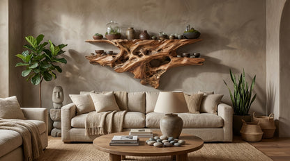Rootveil Sculptural Wall Shelf — Nature Revealed, Not Refined