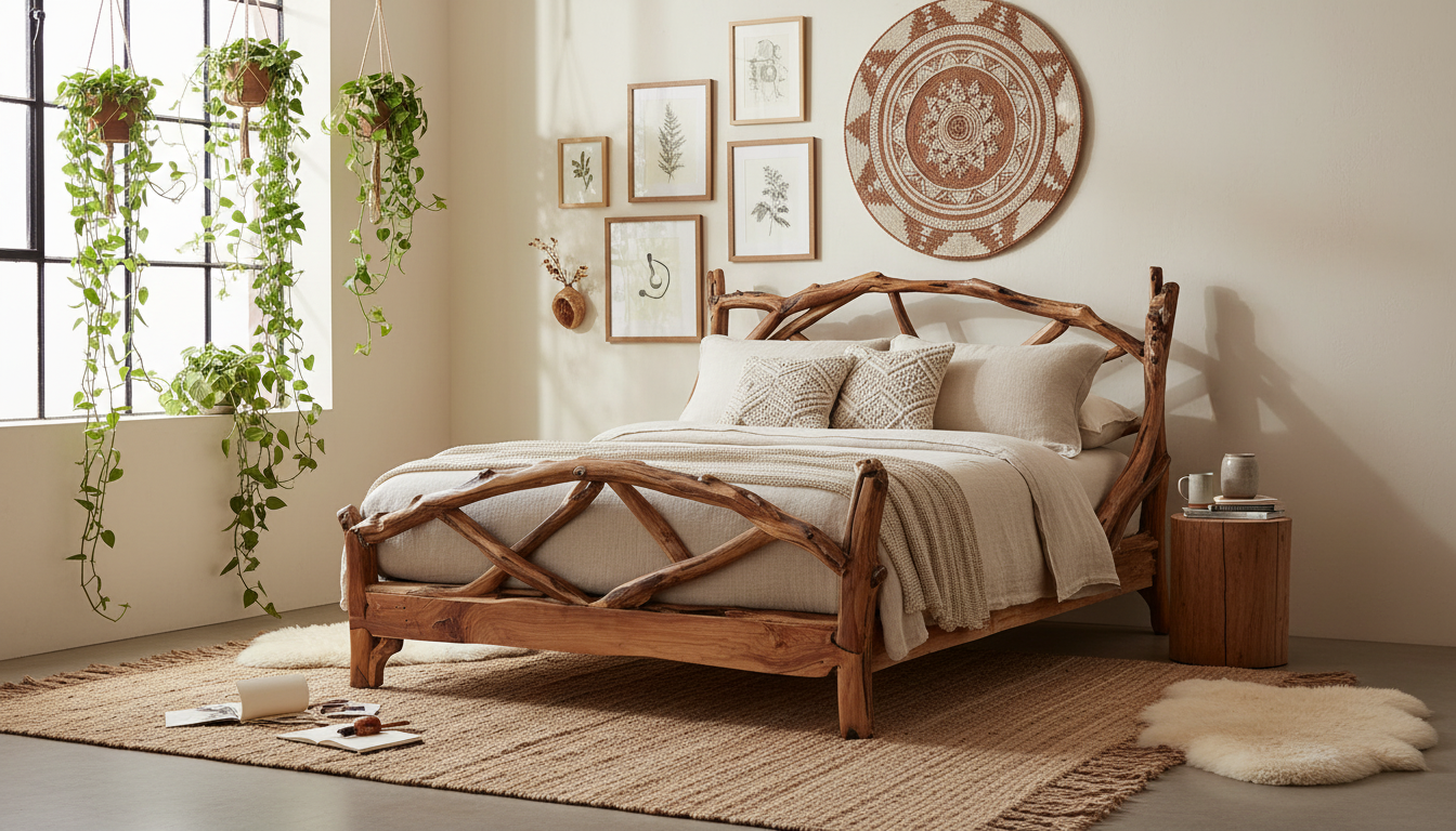 Woodland Embrace Bed – Handcrafted from Living Forms
