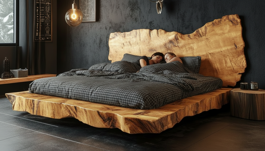 Monolith Live-Edge Bed – Raw Nature, Refined