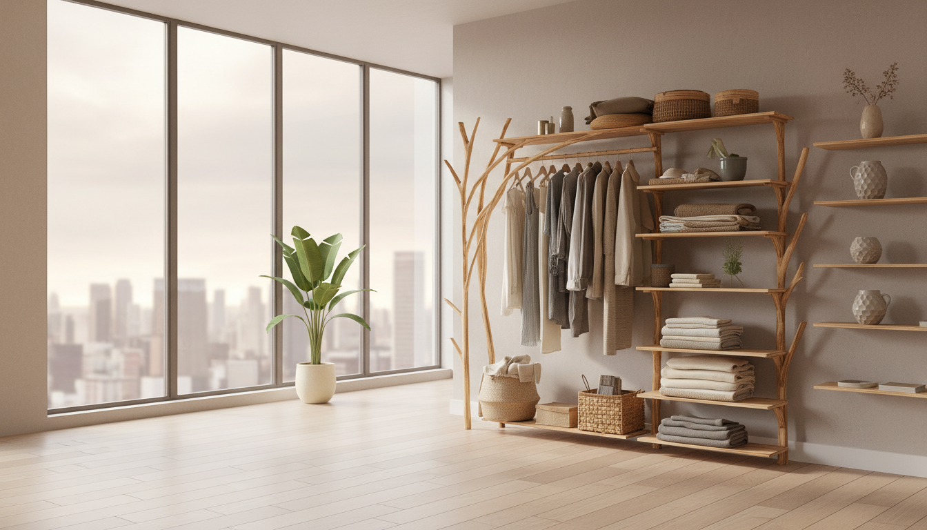 Forestline Open Wood Wardrobe — Sculpted Storage Inspired by Trees