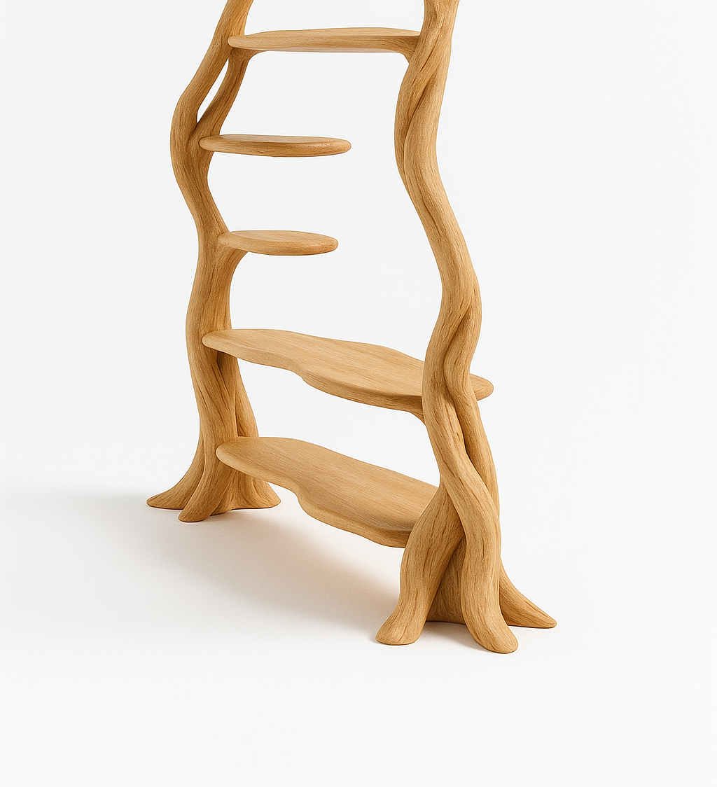 Blooming Tree Wardrobe – Nature-Inspired Wooden Open Closet