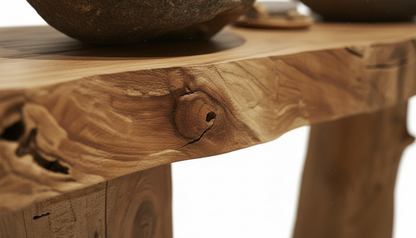 Stoneveil Solid Wood Double Vanity — A Ritual of Earth and Water