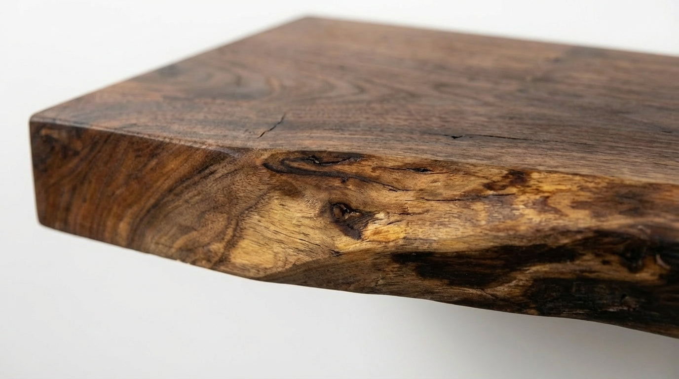 Stillform Live-Edge Floating Shelf — Quiet Weight, Honest Wood