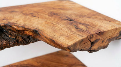 Driftmark Live-Edge Corner Floating Shelf — Nature, Turned Gently