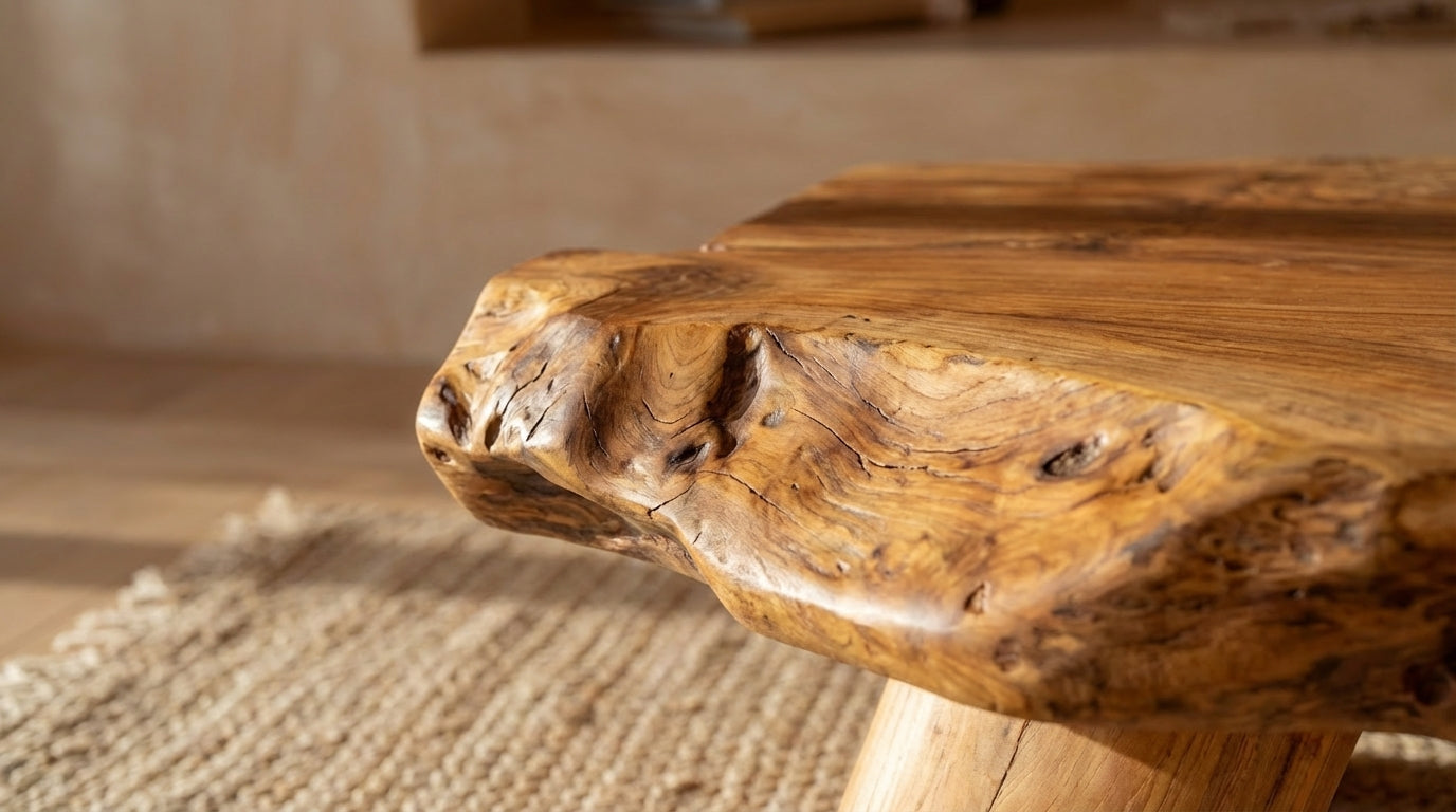 Earthform Live-Edge Coffee Table – Carved by Nature, Grounded by Hand