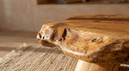 Earthform Live-Edge Coffee Table – Carved by Nature, Grounded by Hand