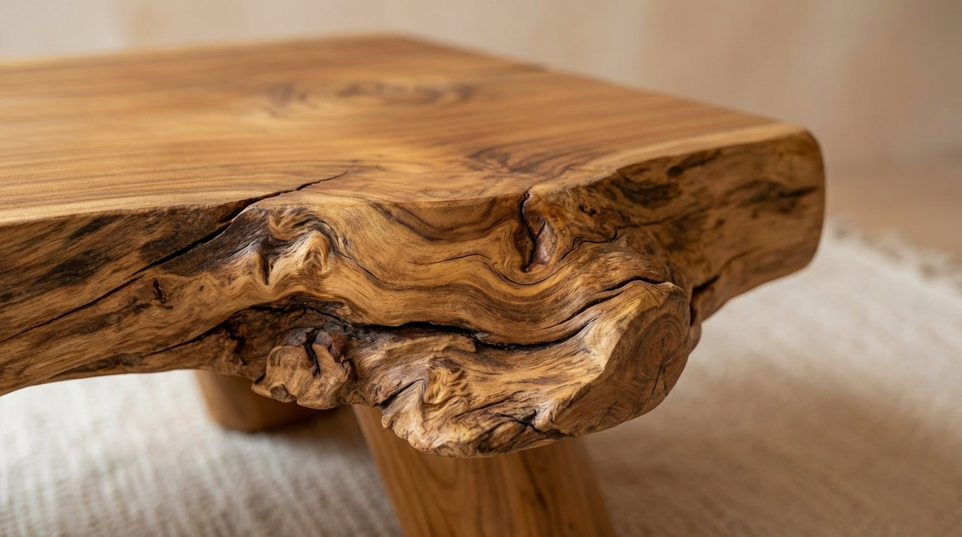 Earthform Live-Edge Coffee Table – Carved by Nature, Grounded by Hand