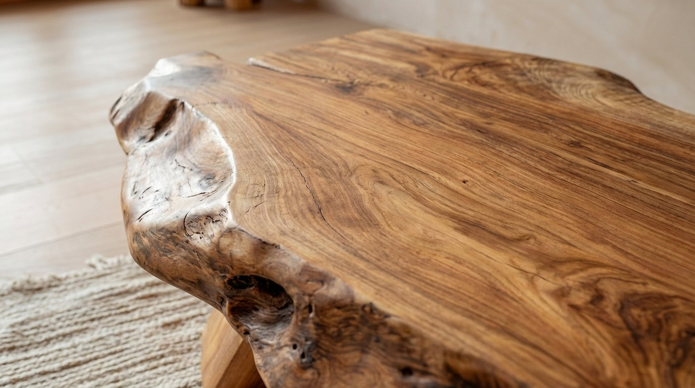 Earthform Live-Edge Coffee Table – Carved by Nature, Grounded by Hand