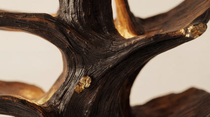 Emberwood Tree Bookshelf – Sculpted Light, Living Form