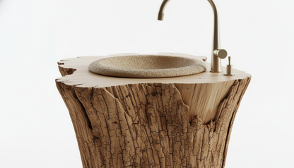 Rootform Solid Wood Pedestal Sink — A Ritual of Grounded Stillness