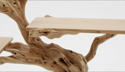 Arborline Solid Wood Wall Bookshelf — A Living Form on the Wall