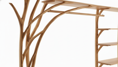 Forestline Open Wood Wardrobe — Sculpted Storage Inspired by Trees