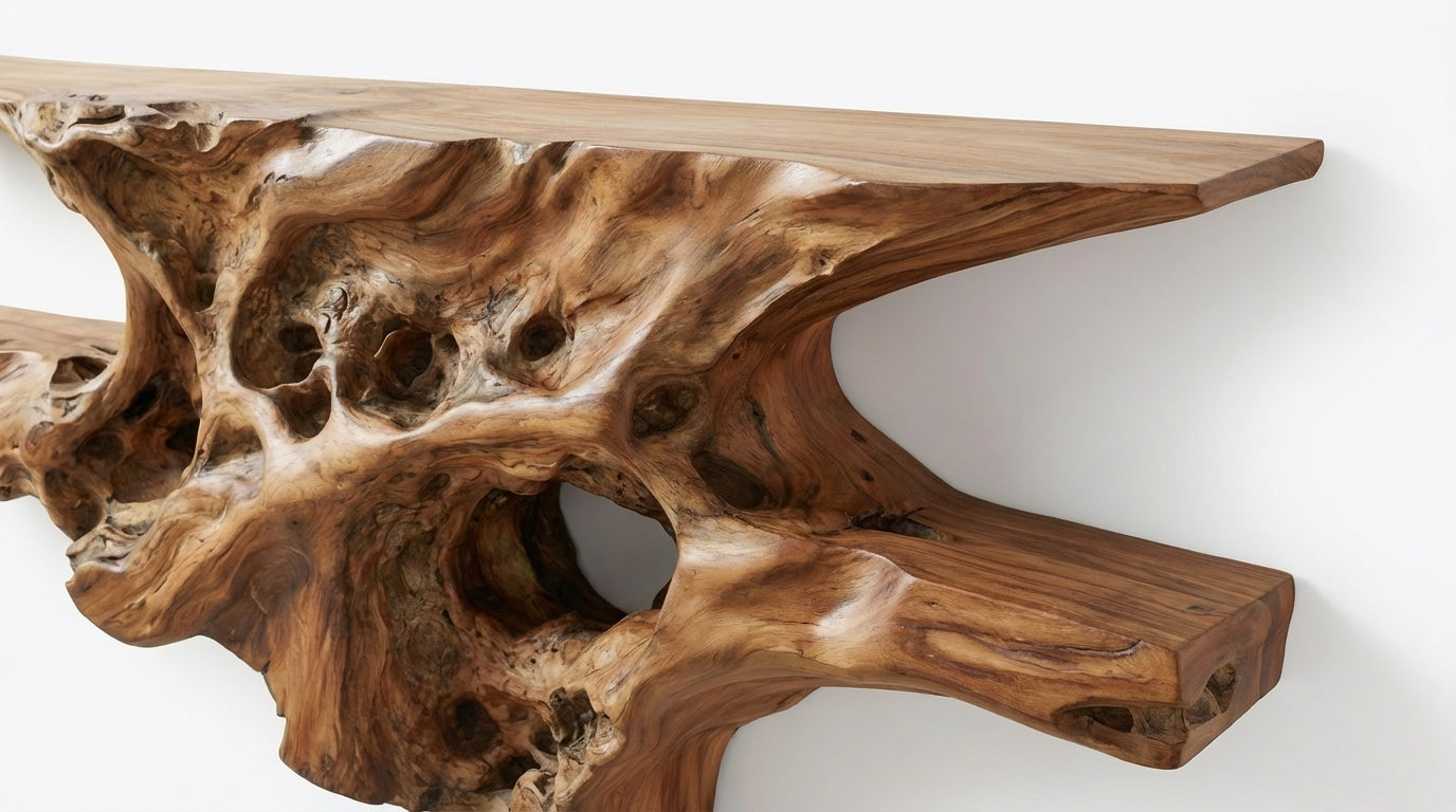 Rootveil Sculptural Wall Shelf — Nature Revealed, Not Refined