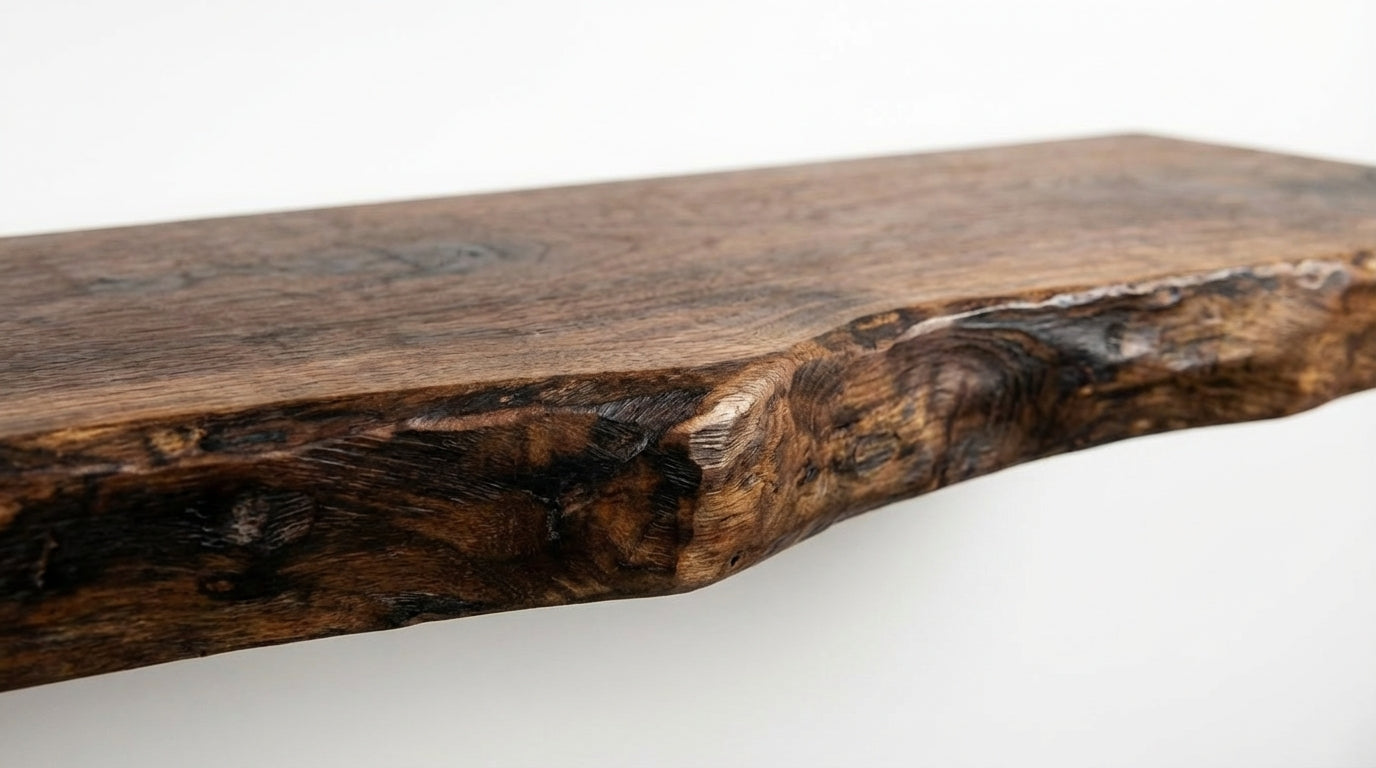 Stillform Live-Edge Floating Shelf — Quiet Weight, Honest Wood