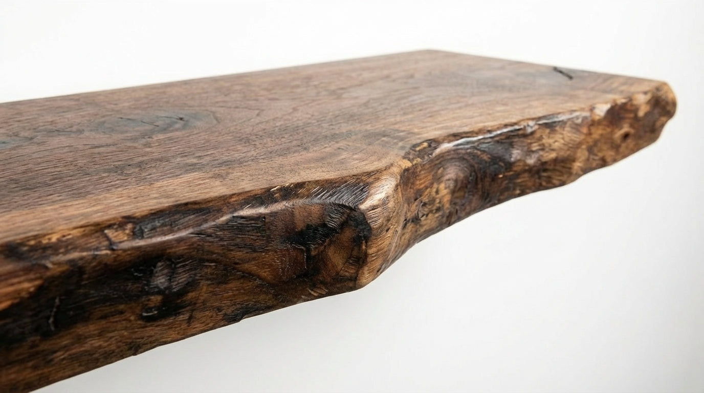 Stillform Live-Edge Floating Shelf — Quiet Weight, Honest Wood